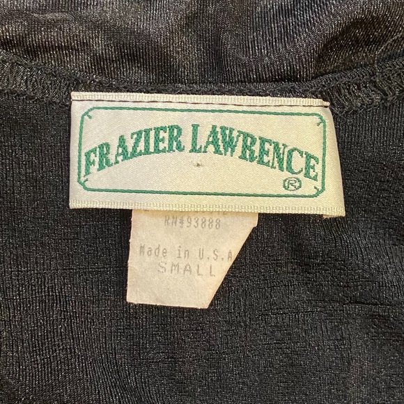 Frazier Lawrence 90's Vintage Floral Black t-shirt-Size Small - Picture 4 of 6